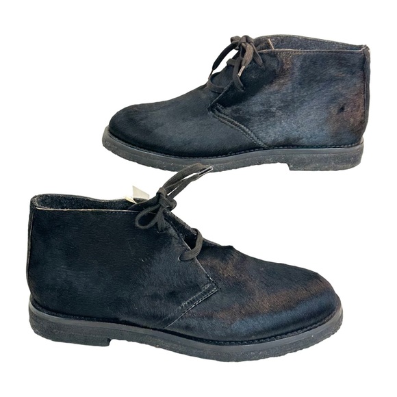 VINCE Clay Calf Hair Chukka Boots In Black Made In Italy Pony Hair Size: 8.5 - Picture 3 of 12